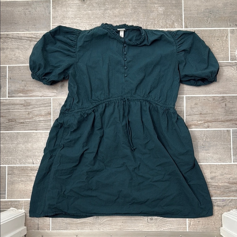 a new day Teal Puff-Sleeve Mini Dress